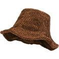 thumbnail image 4 of CoCopeaunts Large Bucket Hat Unisex Solid Colors Women Bucket Cap Outdoor Cold Proof Warm Female Winter Hats Ruffle Wide Brim, 4 of 8