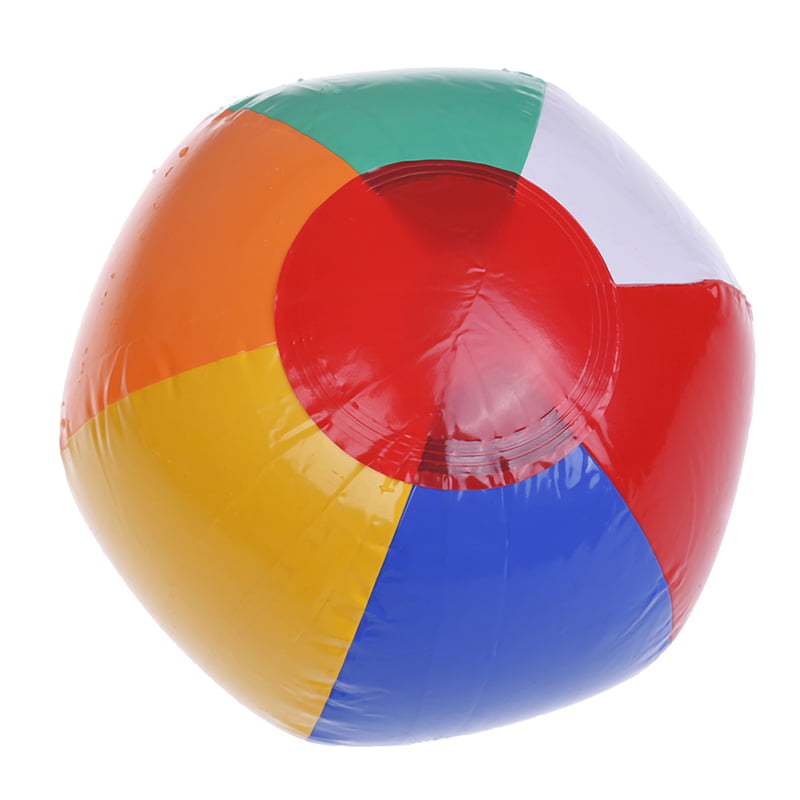 1Pc 15CM rainbow-color inflatable beach ball kid's water toy SL 