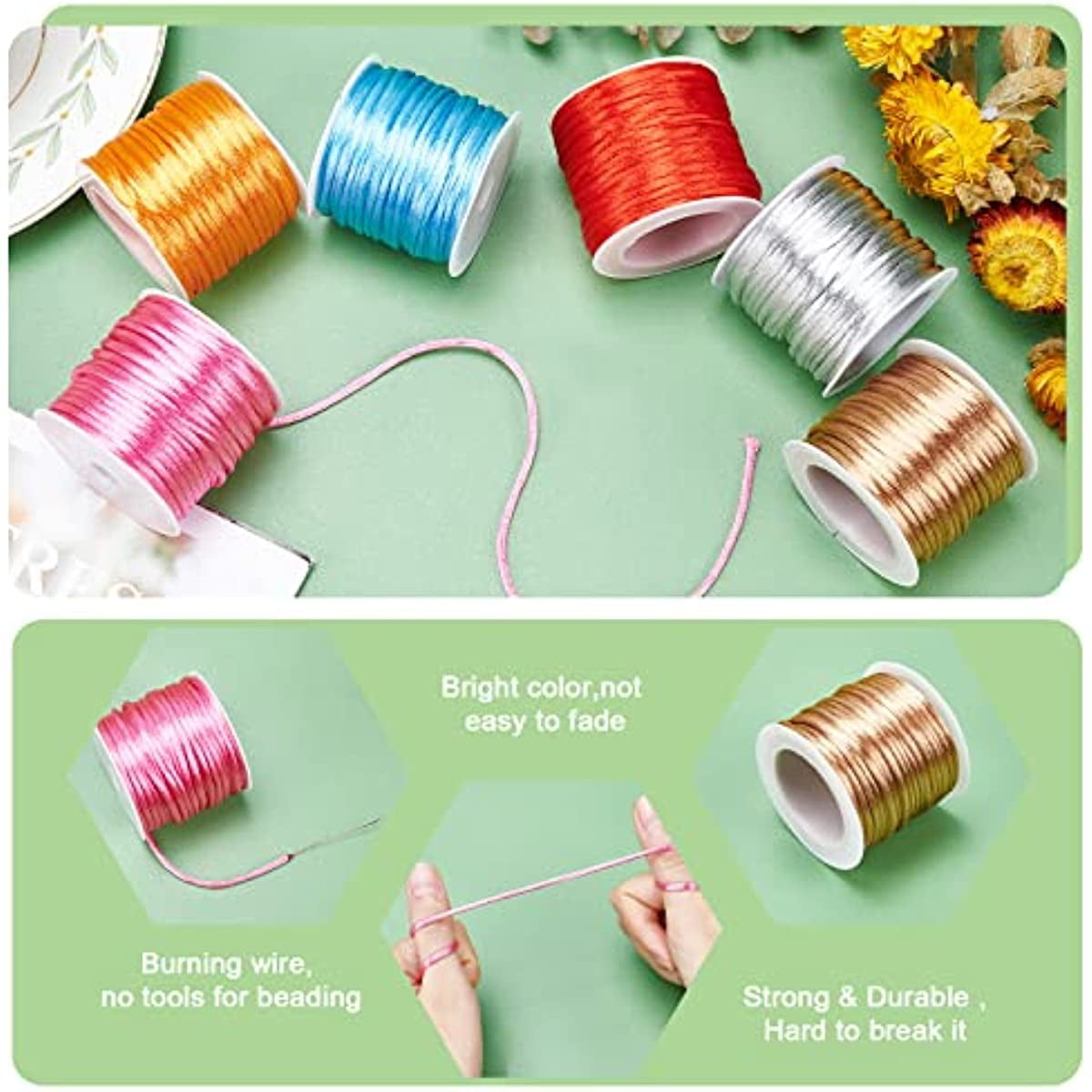 Christmas Tree Beading String Diff 20M Satin Nylon Trim Cord For Necklace  From Amybabe, $1.47