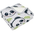 thumbnail image 2 of SKYSONIC Velvet Plush Throw Thermal Blanket 4 x 5 FT Panda Leaves Flannel Fleece Blanket for Women Kids Couch Bed Sofa Car, 2 of 5