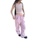 thumbnail image 3 of SAYOO, pantalones holgados de carga con cordón para mujeres jóvenes, pantalones vaqueros de pierna ancha de cintura baja, pantalones casuales sueltos, ropa de calle de 2000S SAYOO moda, 3 of 9