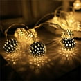 thumbnail image 4 of Mouliraty Christmas Moroccan String Lights, 5M Morocan Hollow Metal 50 Silver LED Globe String Lights Battery Powered for Wedding Party, Holiday, Birthday, Home Decor, Christmas Decoration, 4 of 9