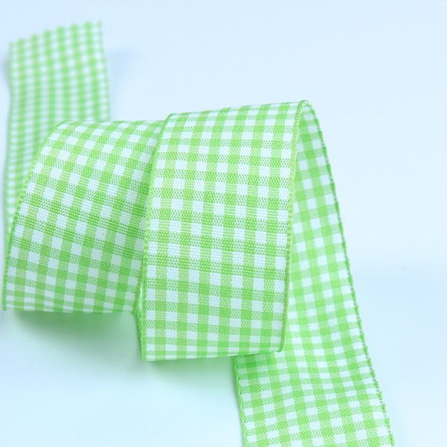 6mm Wide Lattice Plaid Ribbons Bow Ribbon Gift Wrapping Polyester Ribbon Handmade DIY Accessories,50 Yards Color 6