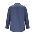 thumbnail image 4 of Shirt Men Long Sleeve Western Work Dress Shirts Casual Button Down Denim Blouses with Pocket Navy M, 4 of 6