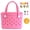 Pink, variant on Waterproof Rubber Tote Bag for Beach, Travel and Daily Use