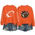 thumbnail image 4 of NMMUED Womens Game Day Sweatshirt Football Graphic Print Pullover Long Sleeve Crewneck Casual Tops Orange XL, 4 of 7