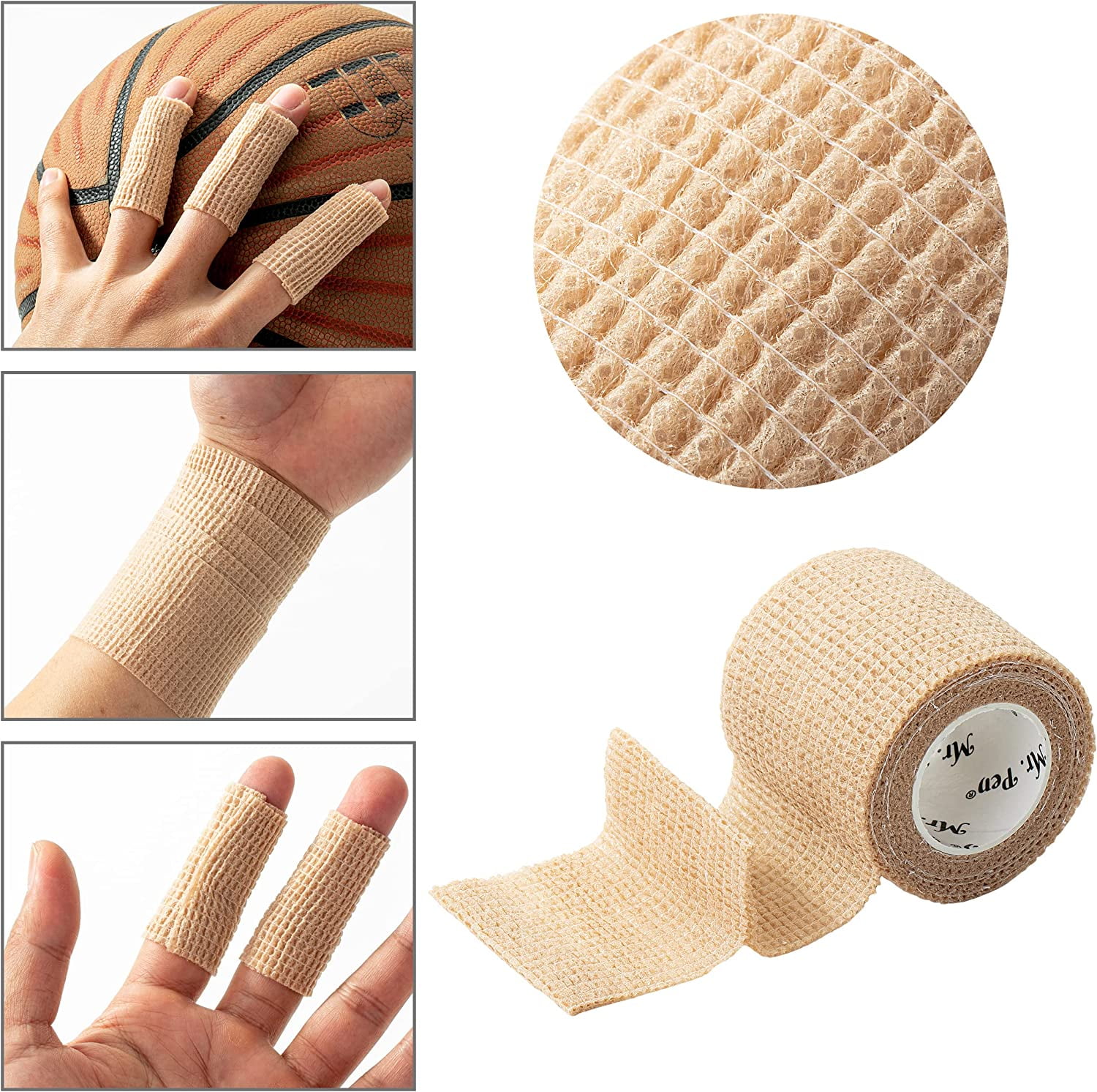 Mr. Pen Selbstklebende Bandage – 6 Rollen, 2 X 5 Yards, Verschiedene Farben – Elastisch, Haftet Nur An Sich Selbst, Für Sport & Erste Hilfe