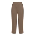 thumbnail image 3 of cocolona Womens Casual High Waist Wide Leg Pants Elastic Waist Drawstring Straight Vacation Lounge Pants with Pockets, 3 of 5