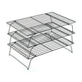 thumbnail image 1 of Penkiiy 3 Tier Cooling Rack for Baking, Three-layered Folding Rack Drying Cake Rack Drying Net Cake,Baking Rack,Thick Wire Cookie Rack for Cooking, Roasting, Grilling, Drying, Oven Safe, Black, 1 of 9