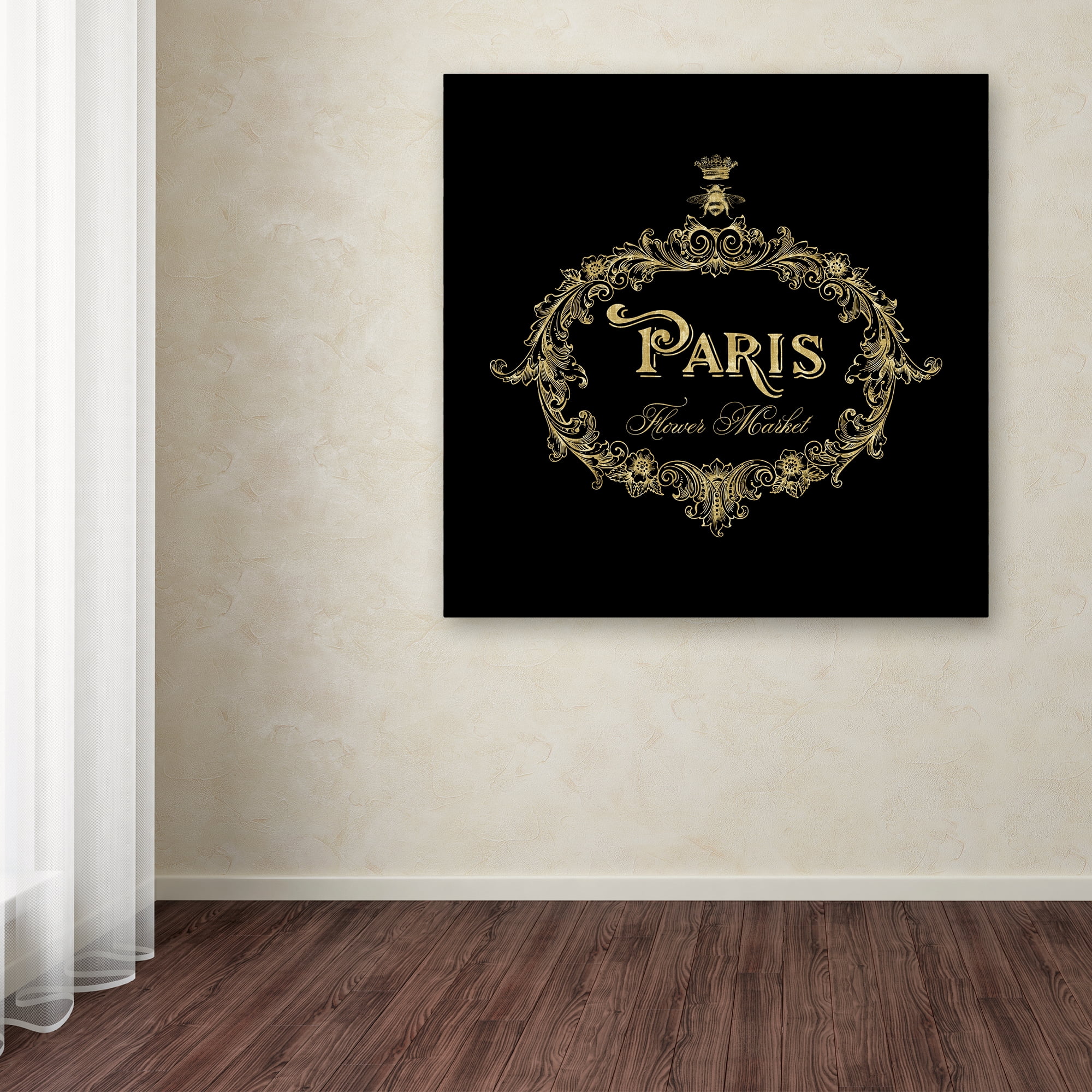 Trademark Fine Art 'Paris Flower Market In Gold' Canvas Art by Tina Lavoie