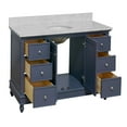 thumbnail image 4 of KBC Bella 48" Solid Wood Bathroom Vanity w/ Carrara Stone in Marine Gray, 4 of 7