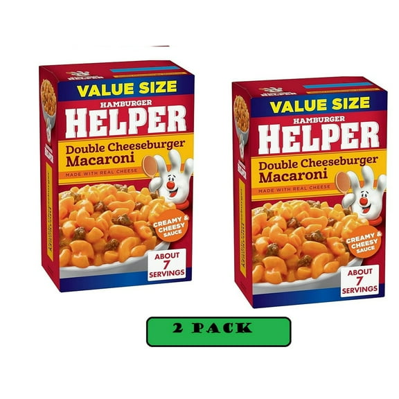 2 pack Hamburger Helper Double Cheeseburger Macaroni Value Size 9.6 Ounces