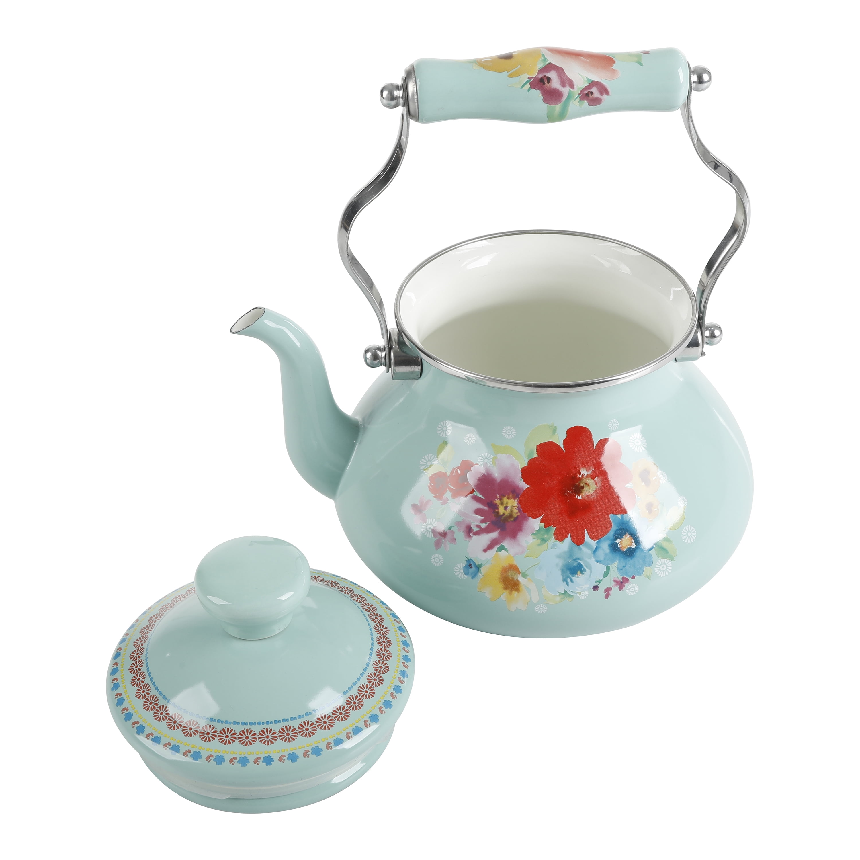 The Pioneer Woman Sweet Rose 2-Quart Enamel on Steel Tea Kettle, Size: 2qt