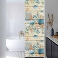 thumbnail image 3 of Vintage Beige Coastal Window Privacy Film,Summer Beach Starfish Shell Coral Nautical Static Cling UV Sun Blocking Window Tint Day and Night,Non-Adhesive One Way Privacy Cover 17.7''x78.7'', 3 of 7