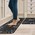 thumbnail image 2 of 2 PCS Kitchen Rugs and Mats Non Skid Washable Black Kitchen Mat Soft Super Absorbent Anti Fatigue Kitchen Mat Runner Set Doormat Bathroom 17"x47"+17"x30", 2 of 6