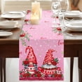 thumbnail image 3 of Table Runners 70 Inches Long Dress Scarves, Red Gnomes Farmhouse Coffee/Dining/Kitchen Table Decor, Holiday Table Runner, Valentine's Day Love Roses Leaves Ombre Pink 13x70 Inch, 3 of 9