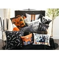 thumbnail image 5 of Lush Decor 100% Polyester Sparkle Pumpkin 1 Decorative Pillow Black/Orange Single 18X18, 5 of 5