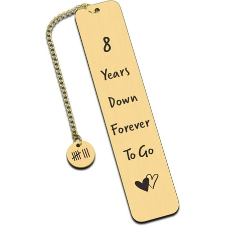 8th Anniversary Gift Happy 8th Anniversary Metal Bookmark Gift Bronze Anniversary Man Woman 8th Wedding Anniversary Gift Wife Husband