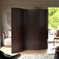 thumbnail image 2 of 6 ft. Tall Bamboo Wave Room Divider Screen - Dark Mocha Finish, Freestanding Panel, 2 of 8