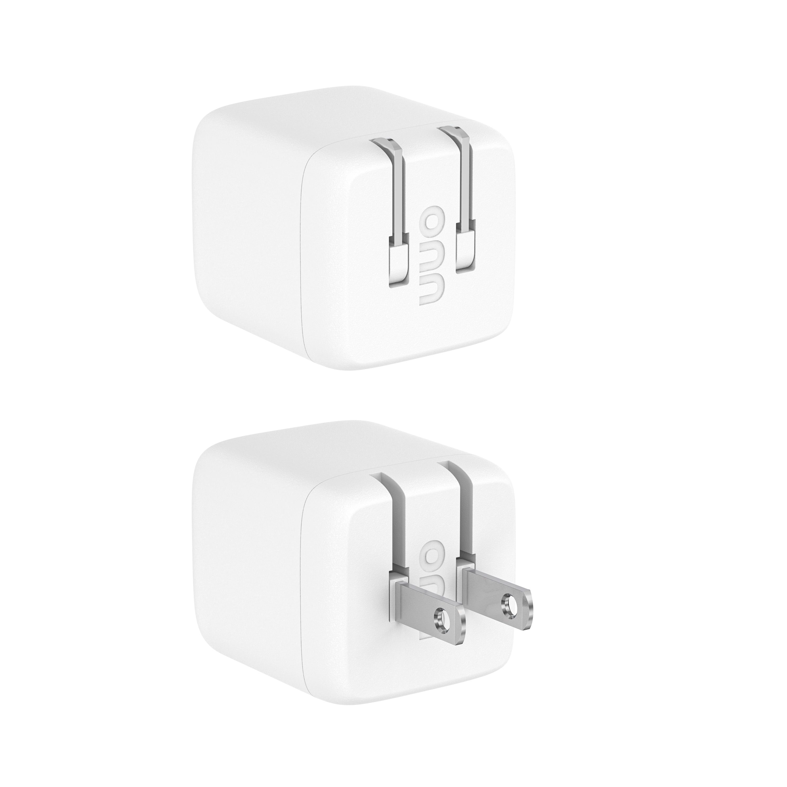 (5 pack) onn Dual USB-A Port 24W Wall Charger with 3ft Lightning to USB Cable, Foldable Plug, White