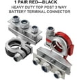 thumbnail image 2 of Conector de terminales de batería, abrazadera superior de batería de ocio de 3 vías de 12 V para automóvil, furgoneta, caravana, autocaravana (1 par), 2 of 5