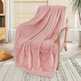 thumbnail image 5 of Fleece Throw Blanket, 50''x60'', Pink Blanket, Fuzzy Blanket for Sofa, Cozy Plush Fleece Blanket Throw Size, Flannel Blankets Throw, 5 of 7