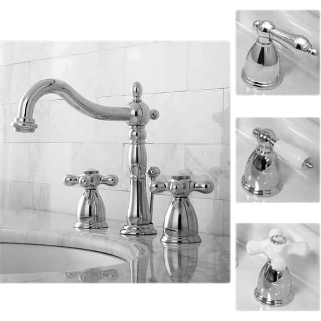 Kingston Brass Victorian Chrome Widespread Bathroom Faucet ...