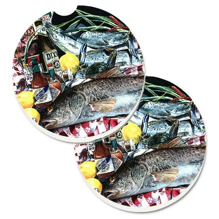 

Fish & Beers from New Orleans Set of 2 Cup Holder Car Coaster