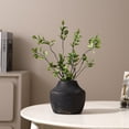 thumbnail image 4 of Ceramic Flower Vase, Decorative Black Vase, Rustic Terracotta Vases for Home Decor, Farmhouse Vintage Vases for Living Room, Kitchen, Bedroom, Office, Coffee Table, 14CM, 4 of 8