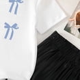 thumbnail image 4 of ITSAME Girls Outfit Set, Crewneck Bow Printed T-Shirt and Leggings Kids Fashion Comfortable Set 2-Piece White Size 2-3T, 4 of 5