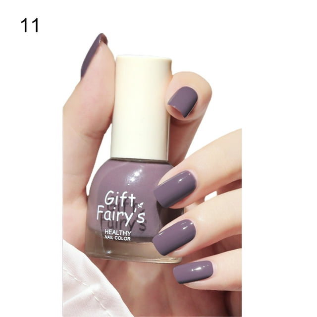 Flmtop 10ml Nail Polish Baking-Free Water-Based Multiple Colors Matte Solid Color Hybrid Varnish Manicure Lacquer for Female