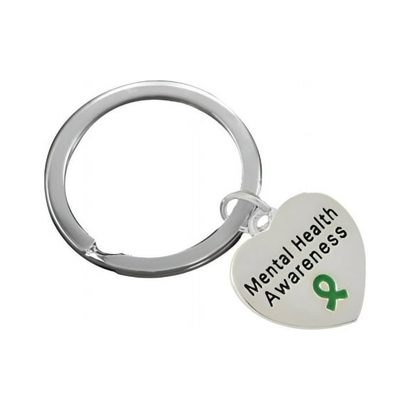 Mental Health Awareness Heart Charm Split Style Key Chains