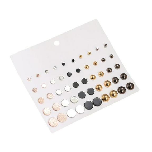 FVDPWYE 50 Pieces Earring Set for Women Statement Stylish Round Button Earrings for
