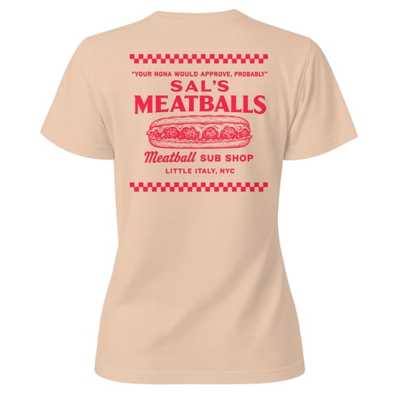 Smartprints Sal's Meatballs Little Italy Nyc Women's T-Shirt Natural, Cotton, S