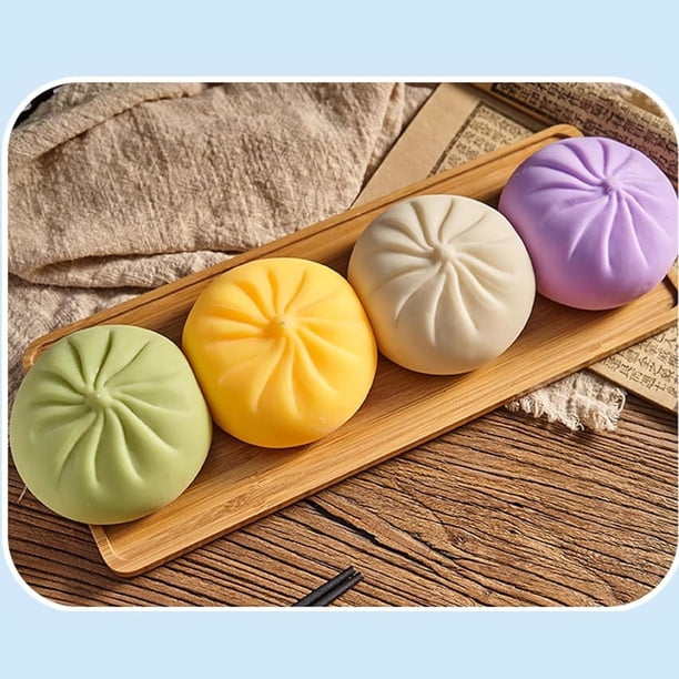 Juguete Antiestrés Dumpling Squishy Gigante – 2 Unidades En Rosa Y Transparente, Con Glitter, Material TPR Suave, Ideal Para Niños Y Adultos