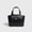 Black, variant on Gold Logo Mini Tote Handbag, Smooth PU Adjustable Detachable Strap Daily Handheld Shoulder Crossbody Purse for Women, Brown