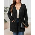 thumbnail image 2 of Drvitor Plus Size Cardigans for Women Lightweight Long Sleeve Open Front Button Up Fall Cardigans with Pockets, Sizes XL-5XL, 2 of 6
