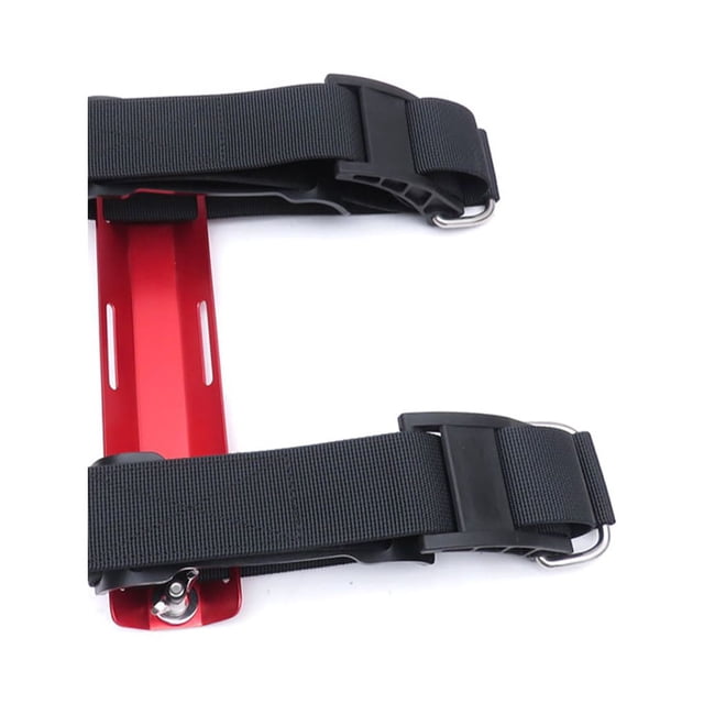 Naiovety Conjunto de banda adaptadora de cilindro de buceo, soporte de cinturón de placa trasera BCD de aluminio, accesorios portátiles, Deportes acuáticos Rojo