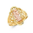 thumbnail image 1 of Solid 14k White and Yellow Gold Two Tone Religious Ring Size 5, 1 of 2