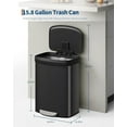 thumbnail image 2 of EuKer Large Garbage Can with Lid, 15.8 Gal Recycle Bin for Kitchen, Bathroom, Living Room, Black, 2 of 6