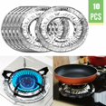 thumbnail image 1 of Tampon de Protection pour cuisinière à gaz, 10 pièces, résistant à l'huile, nettoyage de Surface, feuille d'aluminium antiadhésive, protecteur de cuisinière à gaz, feuille d'étainblack-1pc He Qiyong unisex, 1 of 1