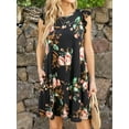 thumbnail image 4 of CALIPESSA Womens Summer Floral Print Ruffle Trim Round Neck Sleeveless A Line Pocket Casual Dress, 4 of 5