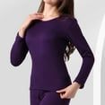 thumbnail image 4 of Gyexs Thermal Underwear for Women - Long Johns for Men Thermal Bottoms, Cold Weather Long Sleeve Tops Two Piece Sets, Purple, Size XXL, 4 of 4