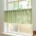 thumbnail image 2 of Cortina Sutuo Home Boho con borlas de lino, 132 x 46 cm, color salvia, 2 of 7