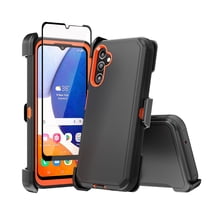 TASHHAR Samsung Galaxy A14 5G Case with Belt Clip Holster and Screen Protector Military Grade Heavy Duty Protection 3 in 1 Shockproof Armor Rugged Durable for Galaxy A14 5G Phone - Black Orange