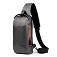 thumbnail image 5 of Bolsa de pecho de cuero PU antirrobo para cinturón de hombre mochila para hombre de calle de viaje JShteea Para Estrenar, 5 of 5
