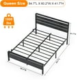 thumbnail image 6 of Ktaxon Queen Size Bed Frame with LED Headboard & Footboard, Metal Platform Bed with Charging Station, Black, 6 of 11
