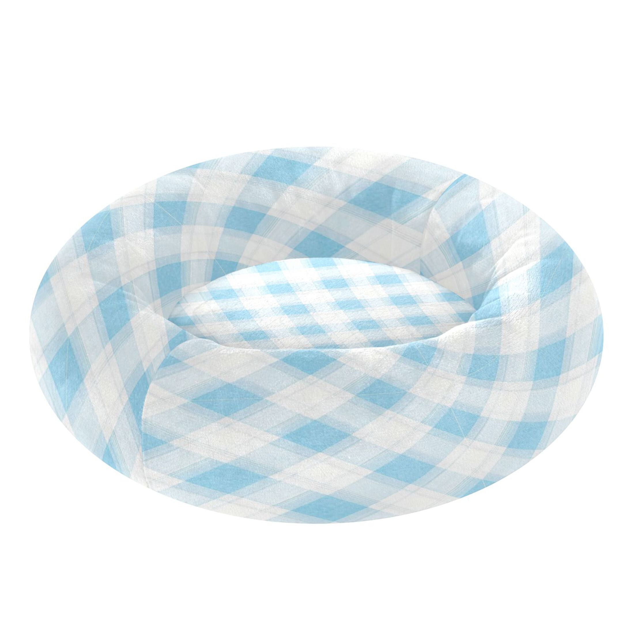 Iauyy Pet Couch Donut Cat Bed for Indoor Cats/Small Dogs Washable & Machine with Non-slip Bottom Calming Cat Furniture, Light and Airy Watercolor Style (S)
