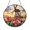Acrylic 3.5 Inch, variant on Stained Glass Style Dutch Windmill and Tulip Field Round Suncatcher Window Hanging Art Panel for Home Decor Beautiful Gift