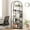Black + Gray, variant on Metal Frame 5 Tier Bookcase, Modern Arched Storage Display Racks Bookshelves, Wood Bookshelf for Bedroom, Living Room, Home Office, Black + Gray